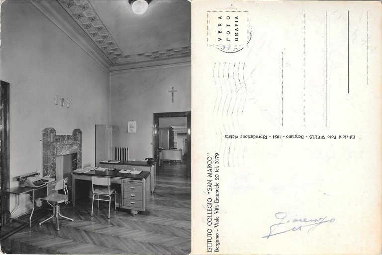 Bergamo. Istituto Collegio San Marco. Non viaggiata, anno di stampa 1954