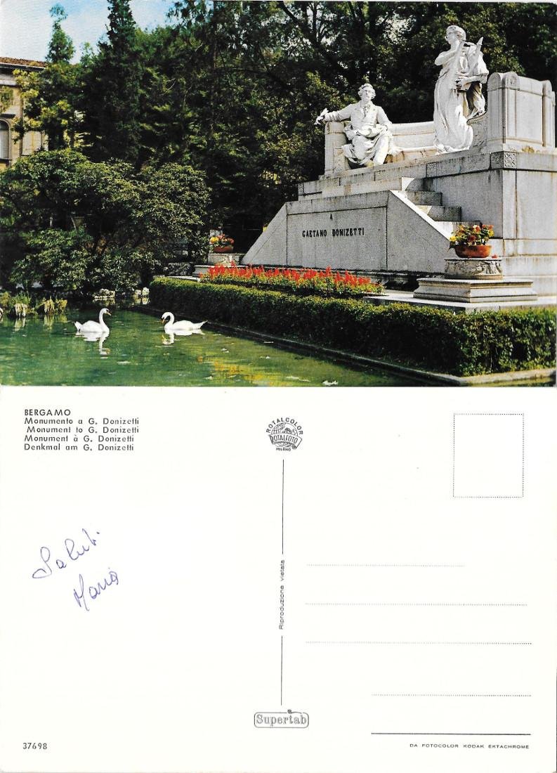 Bergamo. Monumento a G. Donizetti. Non viaggiata