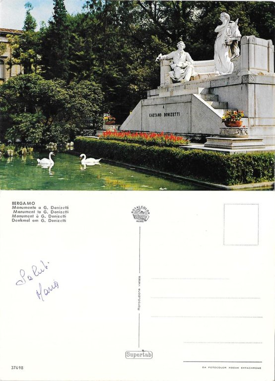 Bergamo. Monumento a G. Donizetti.  Non viaggiata
