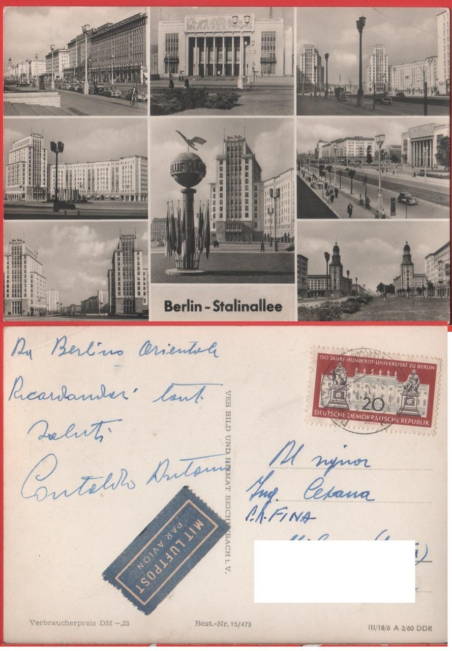 Berlin. Stalinallee. Viaggiata 1962