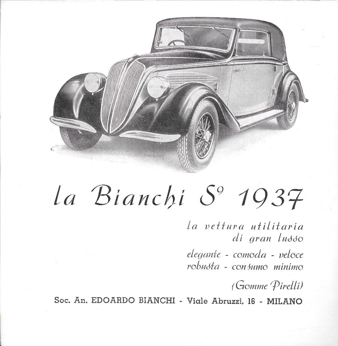Bianchi S9 1937 - Advertising 1937