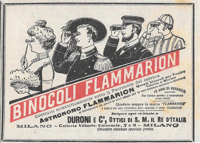 Binocoli Flammarion. Advertising  1902