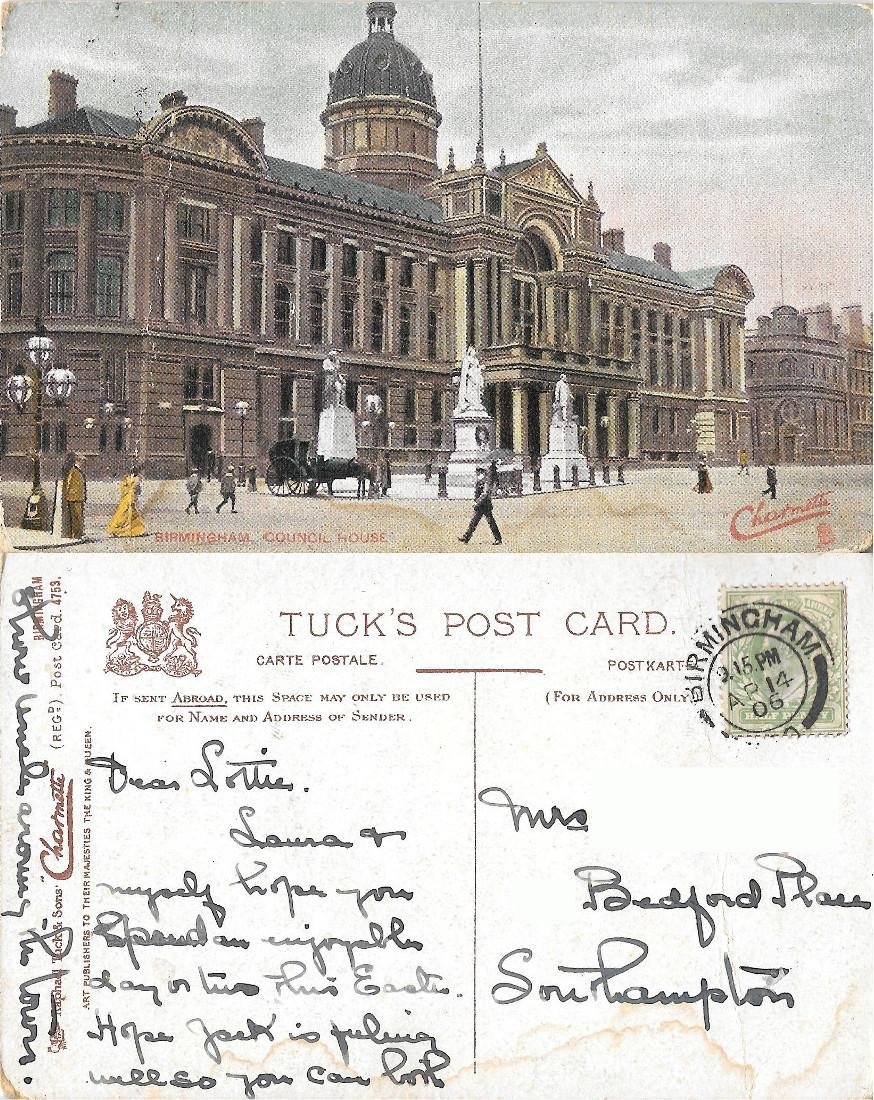 Birmingham. Council House. Viaggiata 1906