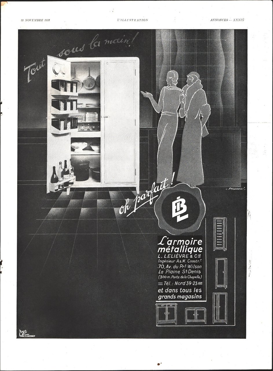 BL l'armoire metallique. Advertising 1932