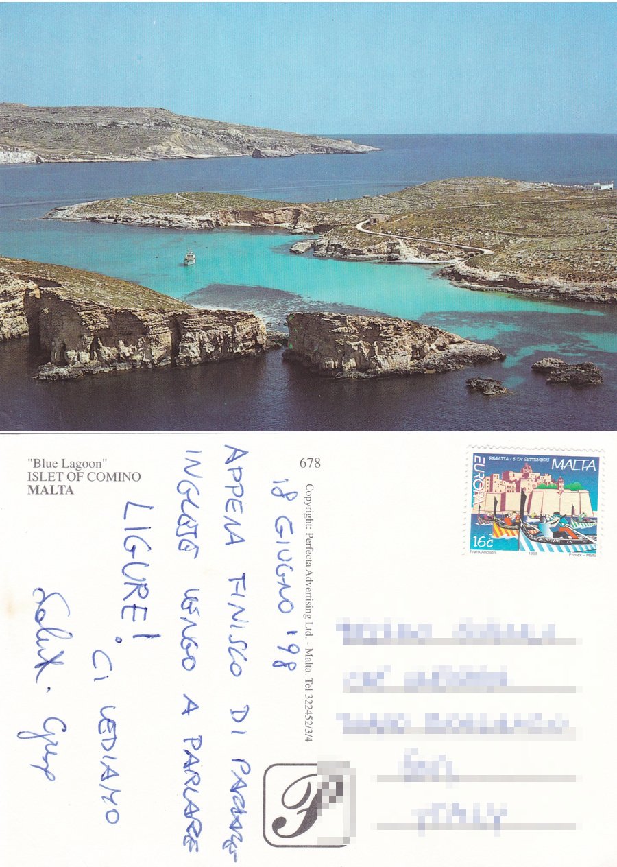 Blues Lagoon. Islet of Comino. Malta. Viaggiata 1998