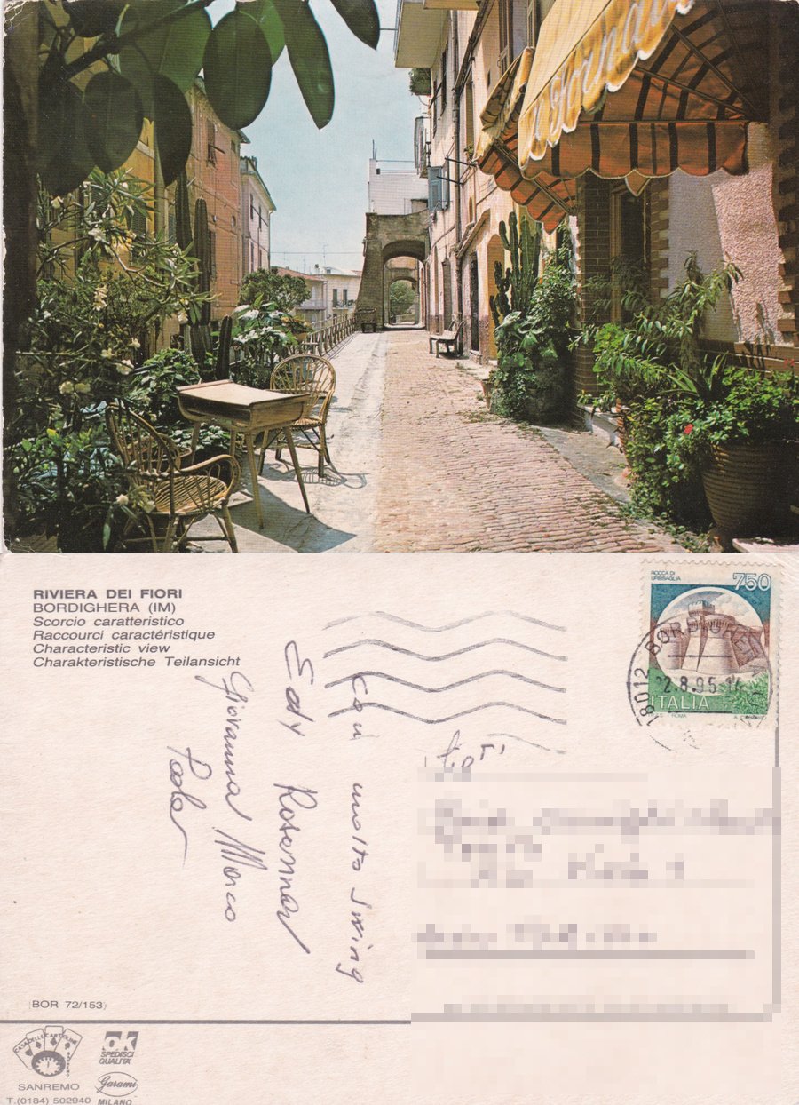 Bordighera (IM). Scorco caratteristico. Viaggiata 1995