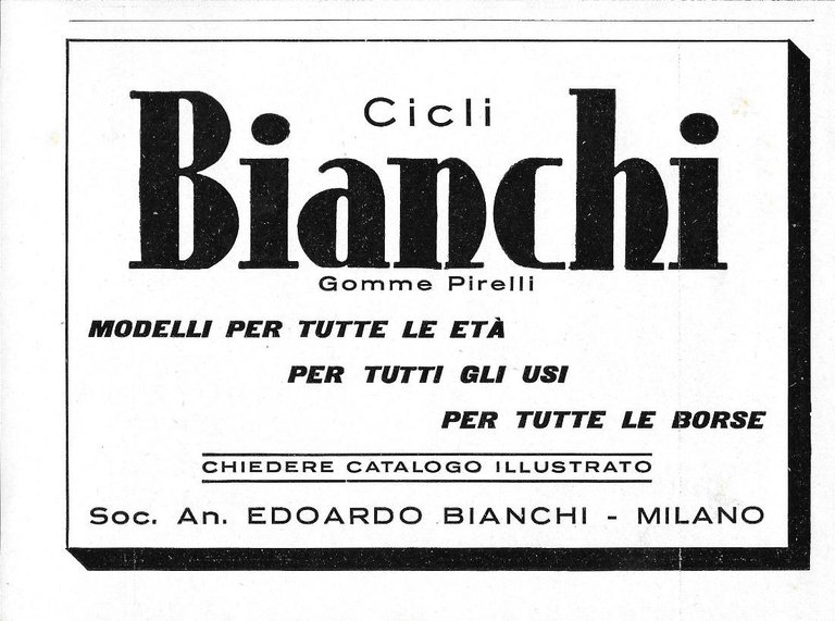 Bouquet di Lavanda Soffientini/Cicli Bianchi. Advertising 1942 fronte retro