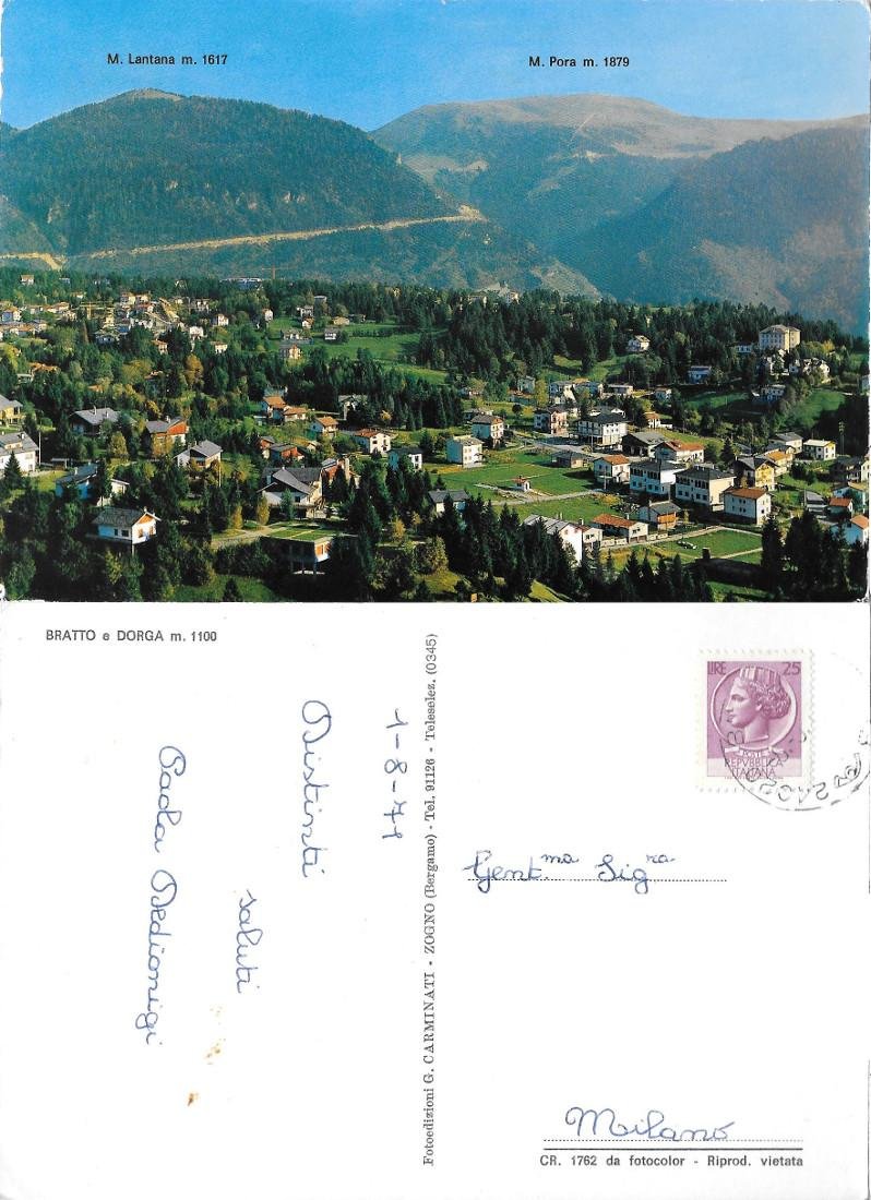 Bratto e Dorga (BG). Panorama. Viaggiata 1971