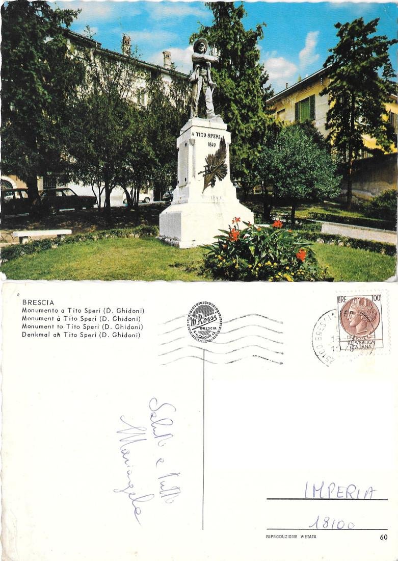 Brescia. Monumento a Tito Speri. Viaggiata 1976
