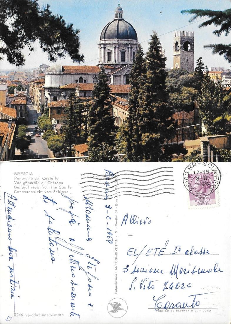 Brescia. Panorama dal Castello. Viaggiata 1969