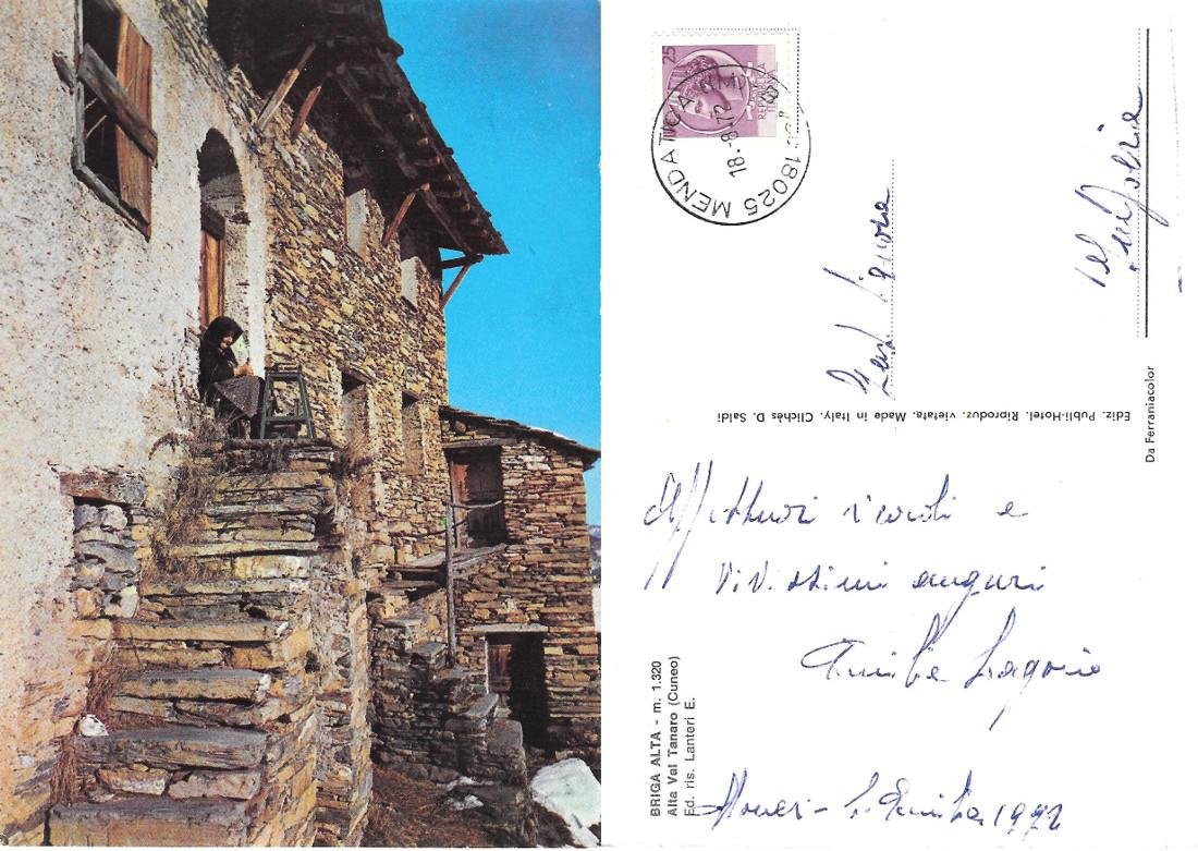 Briga Alta (CN). Viaggiata 1972