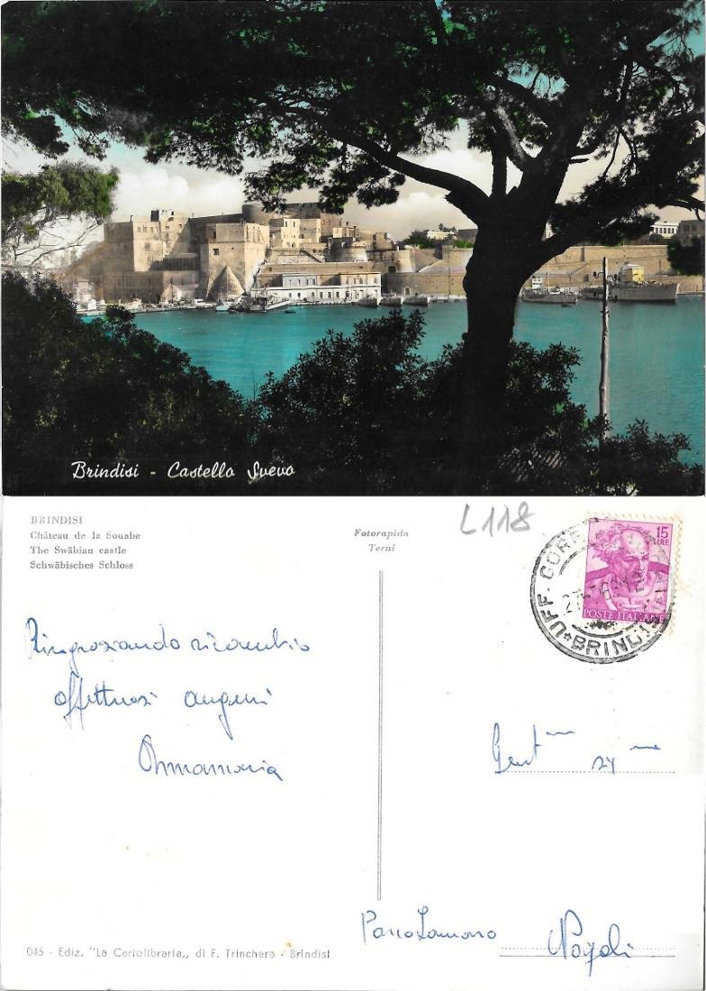 Brindisi. Castello Svevo. Viaggiata 1963