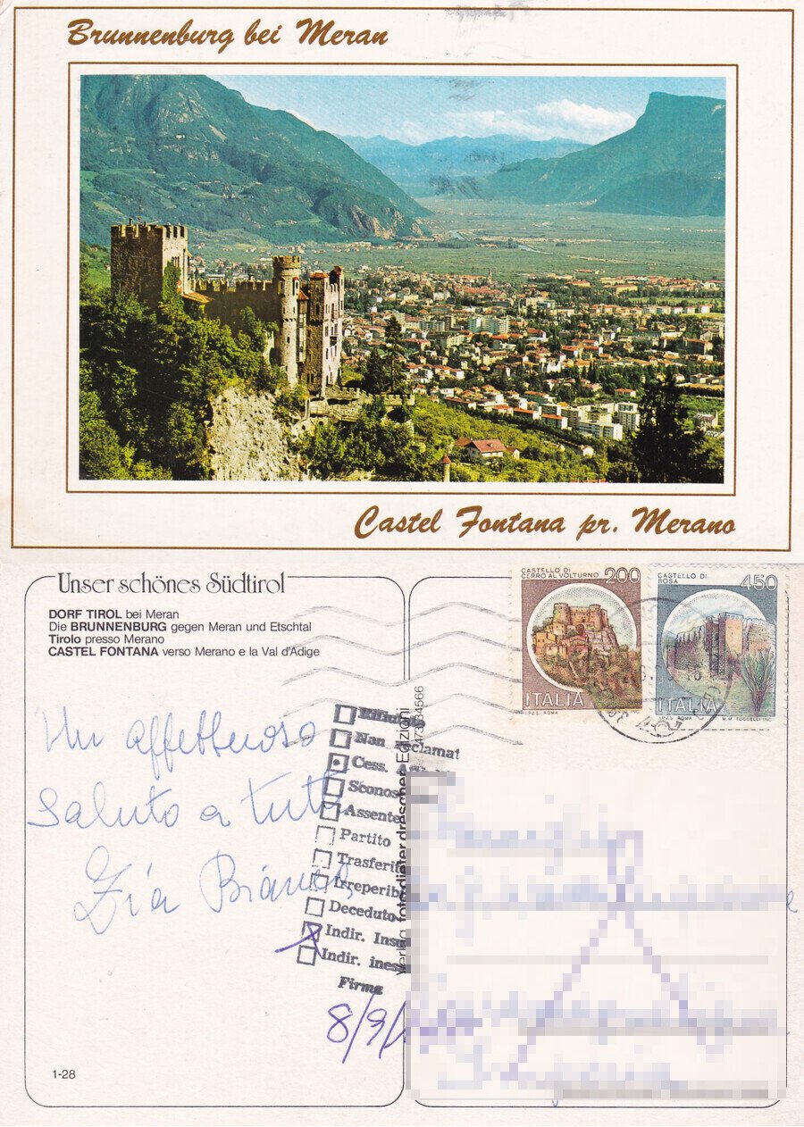 Brunnenburg bei Meran. Castel Fontana pr. Merano - Viaggiata