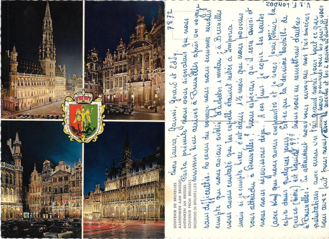 Bruxelles. Vedute di notte. Viaggiata 1972
