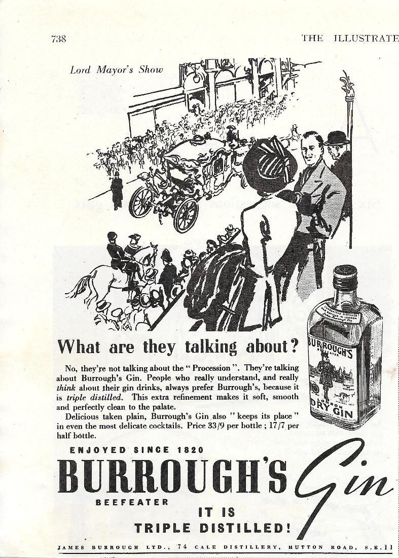 Burrough's Gin. Pubblicità 1951