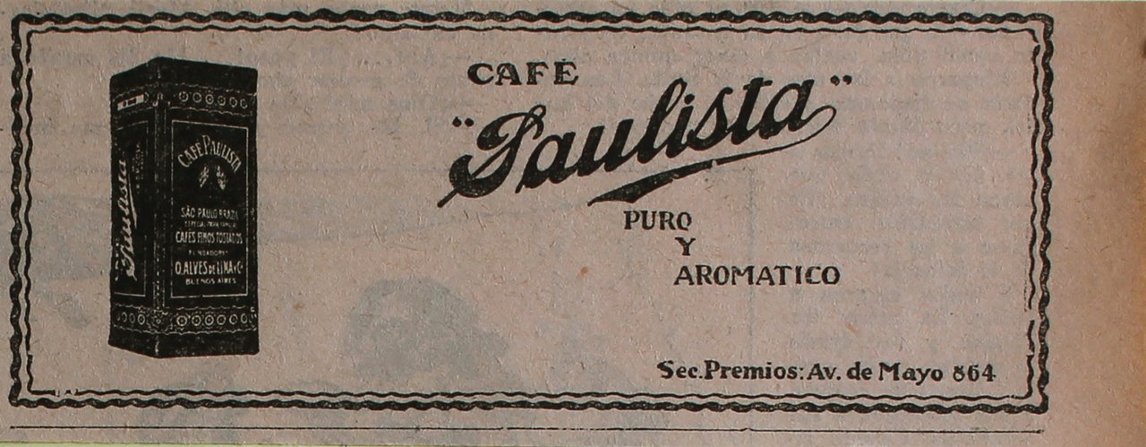 Cafe Paulista puro y aromatico - Advertising 1922