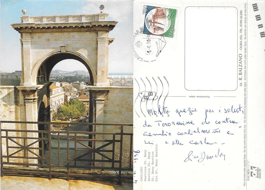 Cagliari. Bastione di St. Remy. Viaggiata 1996