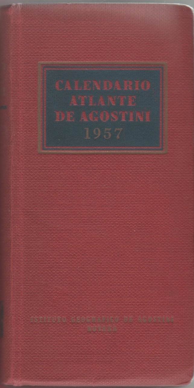 Calendario Atlante De Agostini 1957