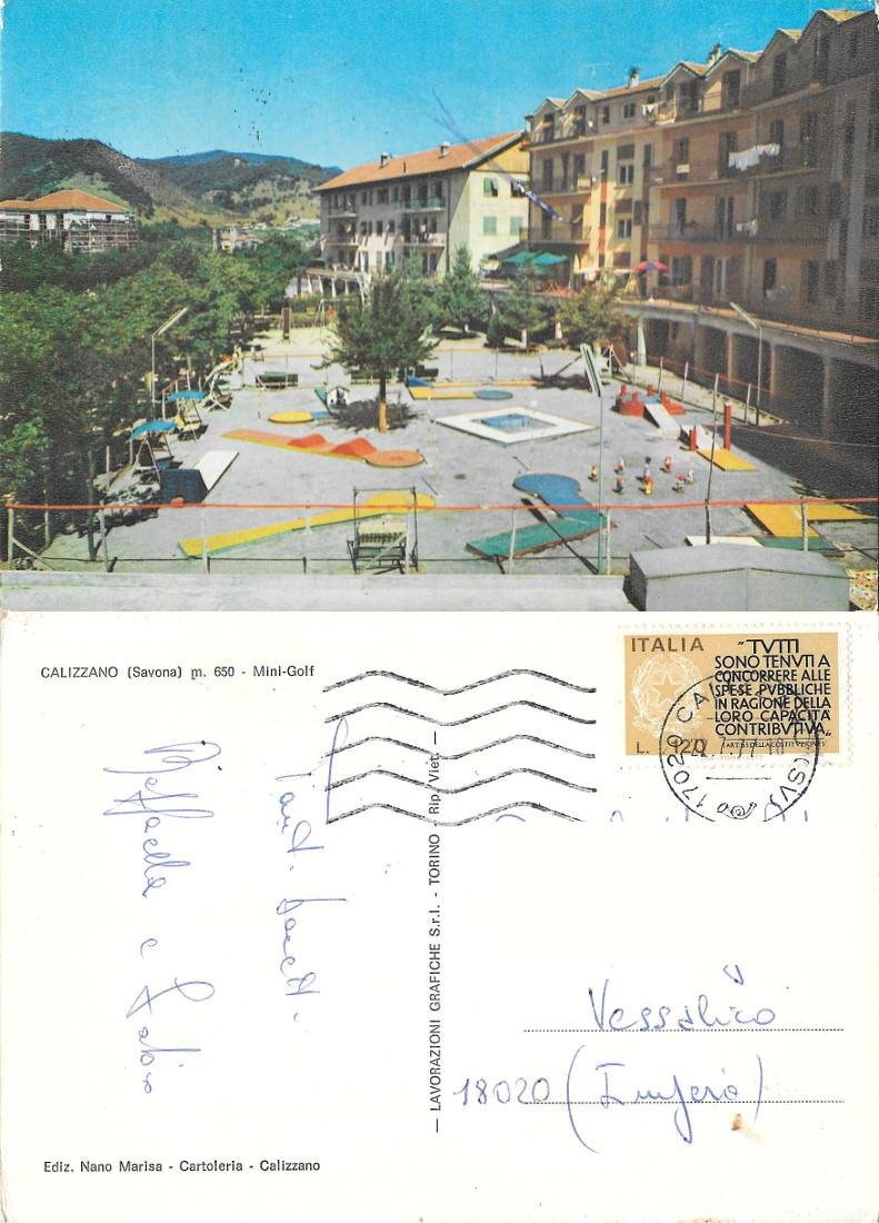 Calizzano (SV). Mini-Golf. Viaggiata 1977