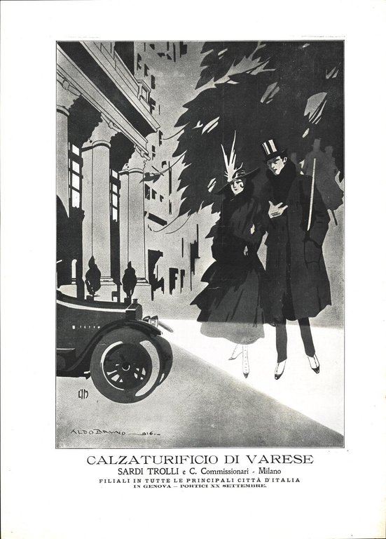 Calzaturificio di Varese (Ill. A. Bruno) / Rob Sutter. Advertising  1916
