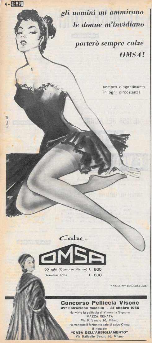 Calze Omsa - Advertising 1956