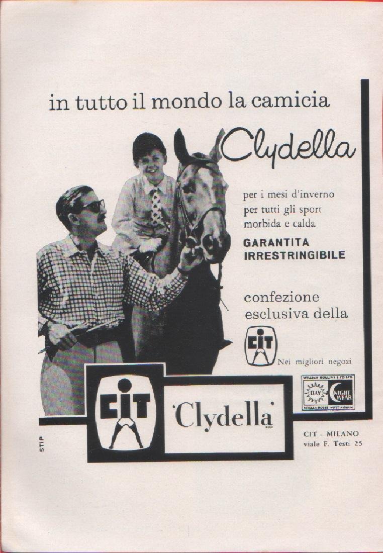 Camicia Clydella. Cit. Pubblicita 1959