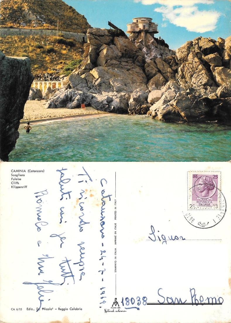 Caminia (CZ). Scogliera. Viaggiata 1969