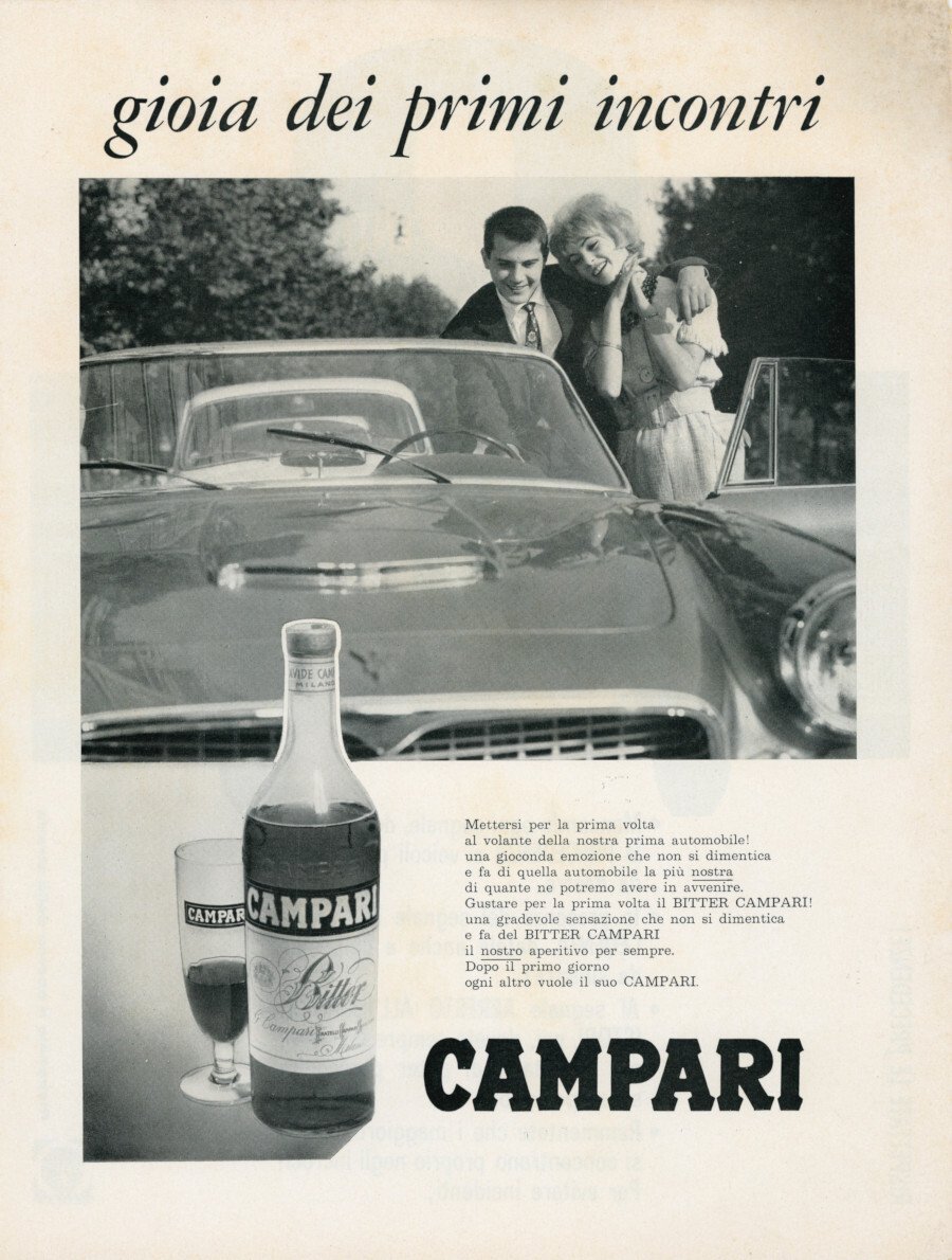 Campari gioia dei rimi incontri. Advertising 1962