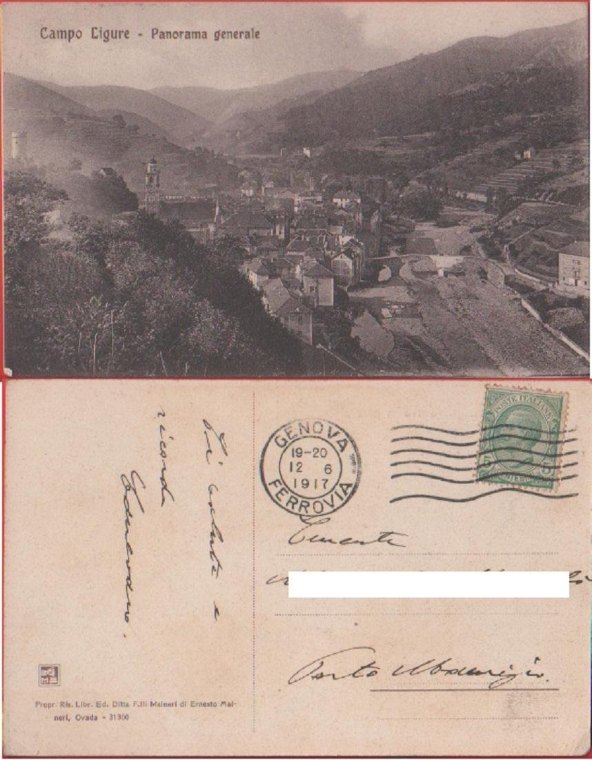 Campo Ligure (GE). Panorama generale. Viaggiata 1917