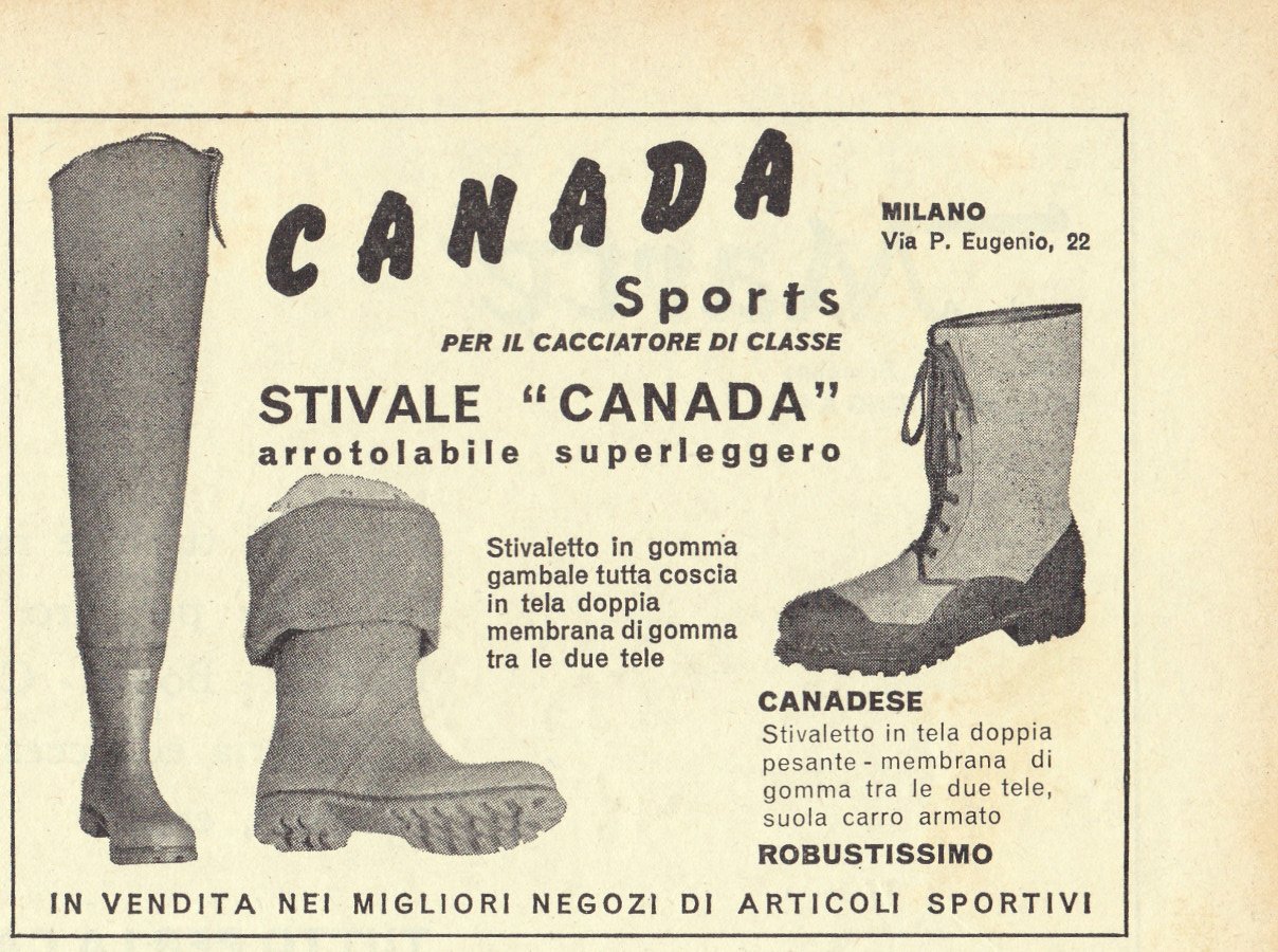 Canada stivali. Advertising 1965