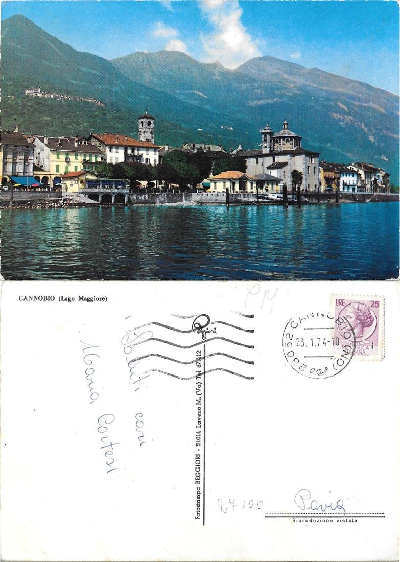 Cannobio. Viaggiata 1974