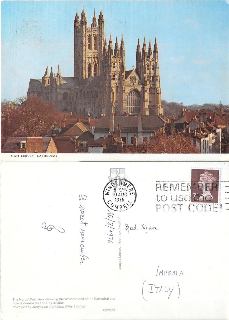 Canterbury Cathedral. Viaggiata 1976