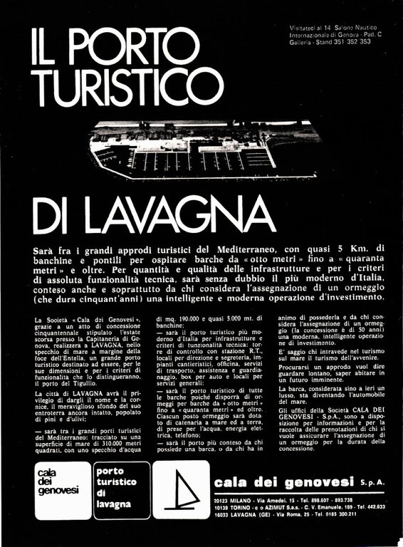Cantieri Navali Solcio/Cala dei genovesi, porto turistico di Lavagna. Advertising …