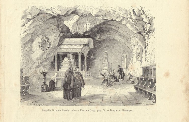 Cappella di Santa Rosalia vicino a Palermo. Illustrazione 1864