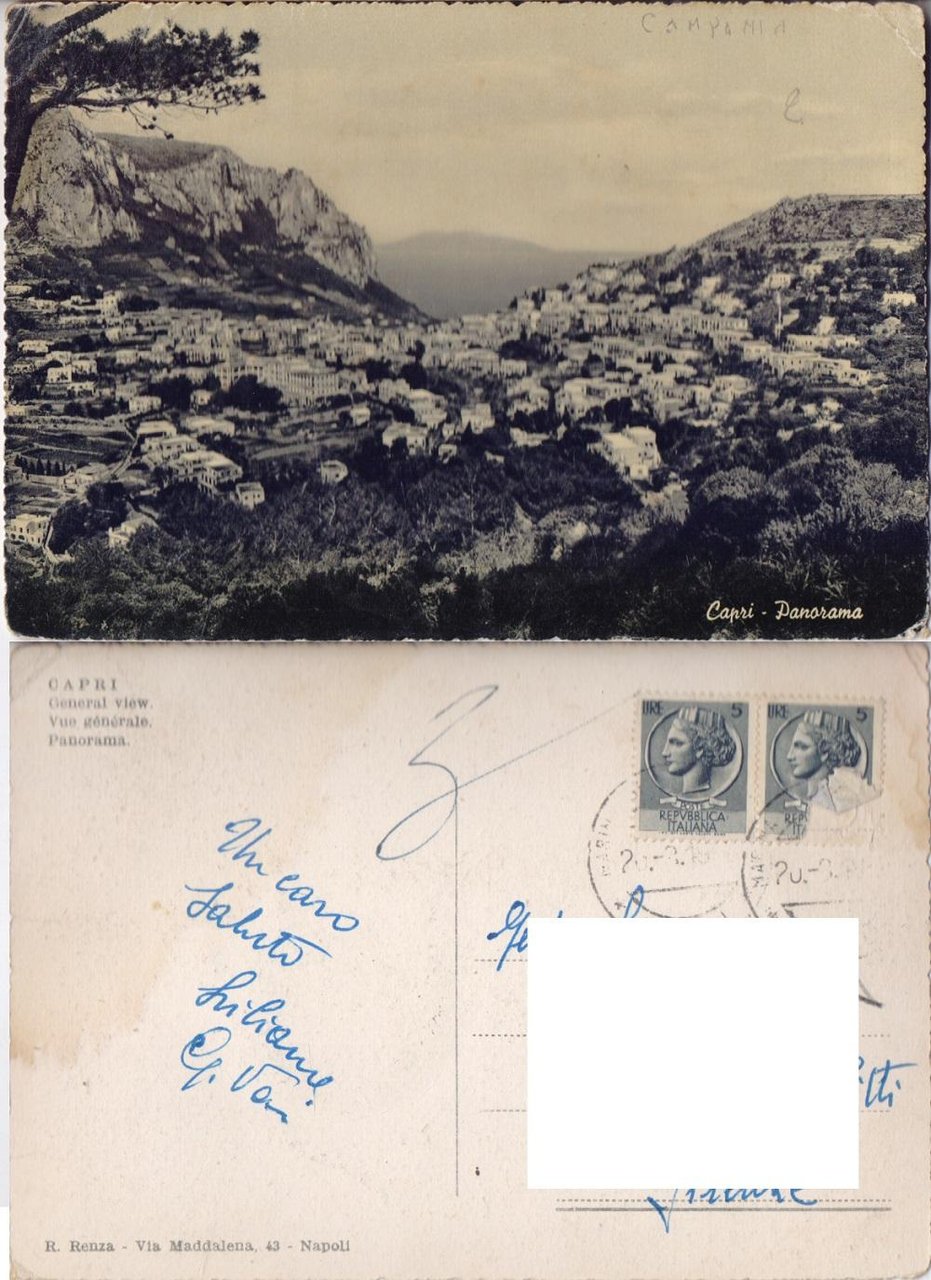 Capri. Panorama. Viaggiata