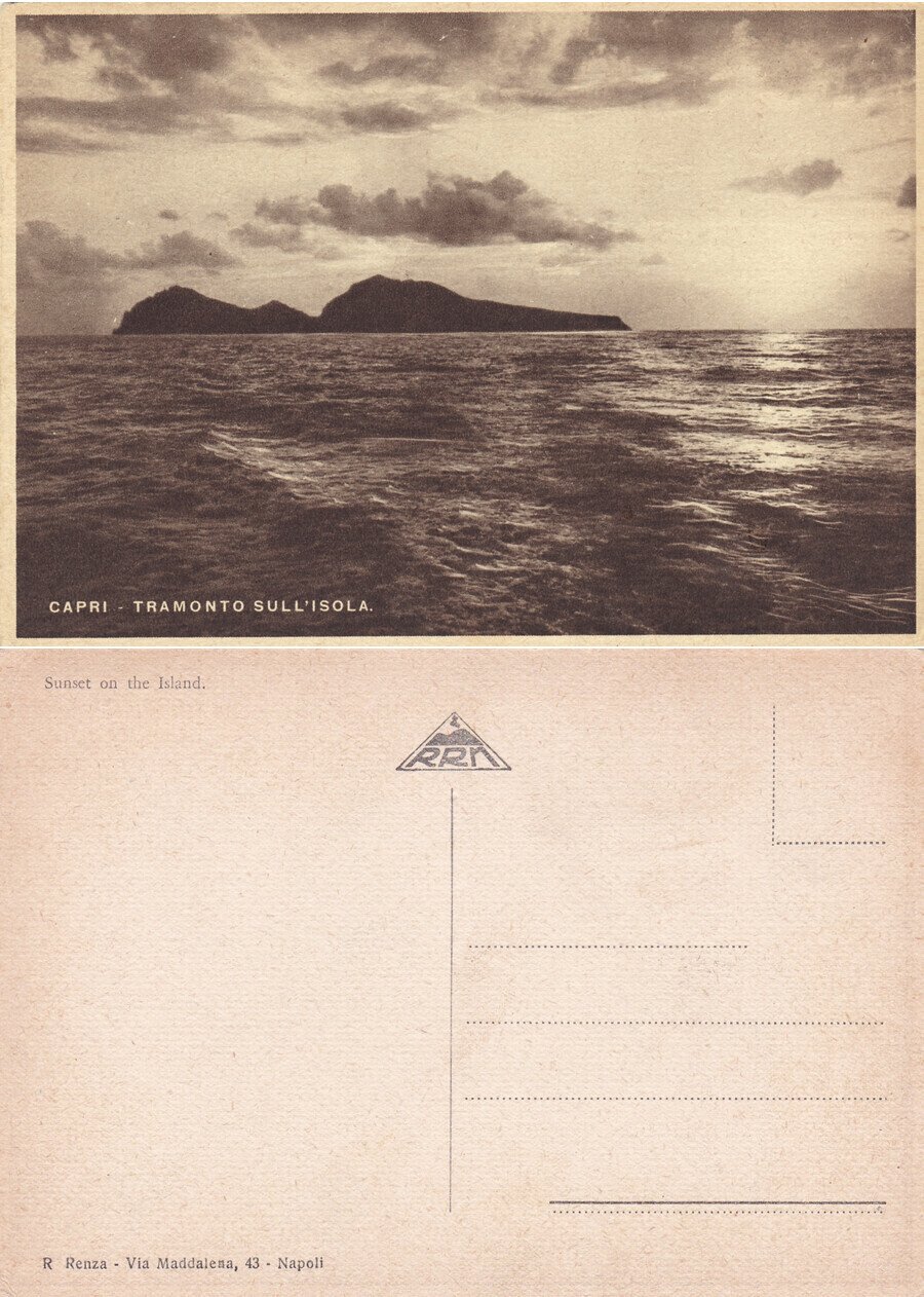 Capri. Tramonto sull'isola. Non viaggiata