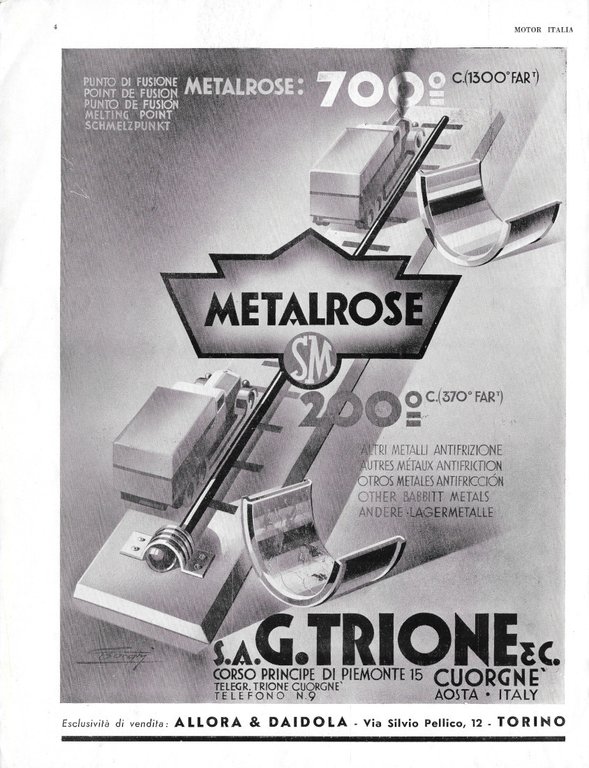 Carrozzeria Ghia, Torino / Metalrose altri metalli antifrizione - Advertising …