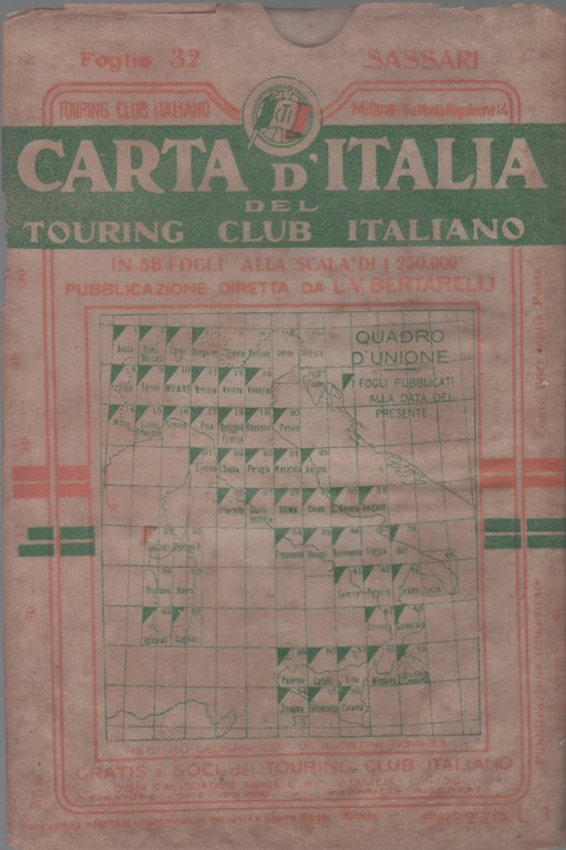 Carta d'Italia del Touring Club Italiano - Foglio 32 Sassari