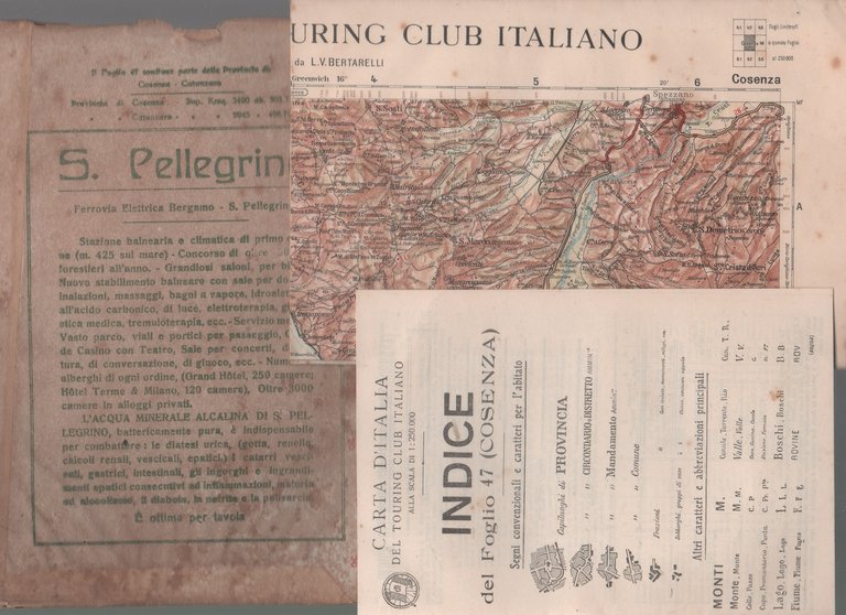 Carta d'Italia del Touring Club Italiano - Foglio 47 Cosenza | Immagine Gallery 2