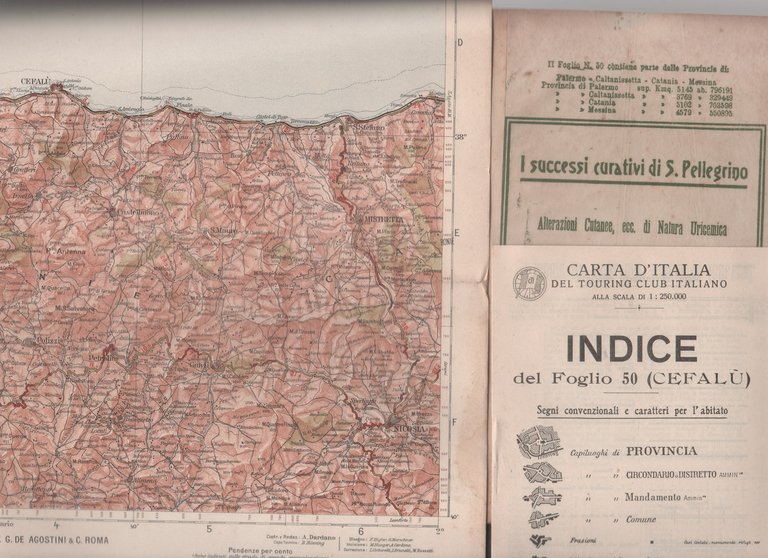 Carta d'Italia del Touring Club Italiano - Foglio 50 Cefalù