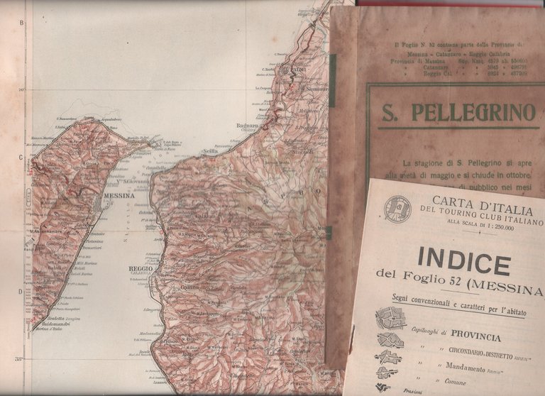 Carta d'Italia del Touring Club Italiano - Foglio 52 Messina | Immagine Gallery 2