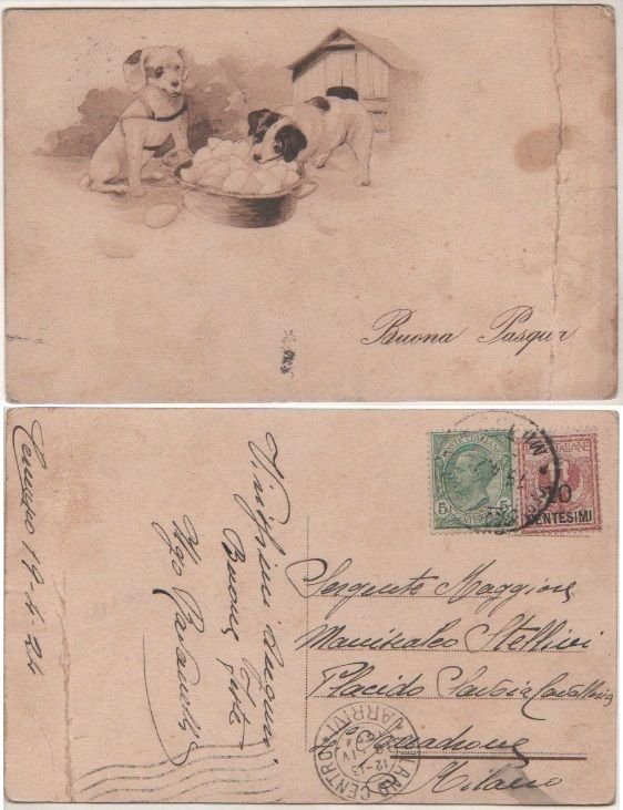 Cartolina - Buona Pasqua - Viaggiata 1924