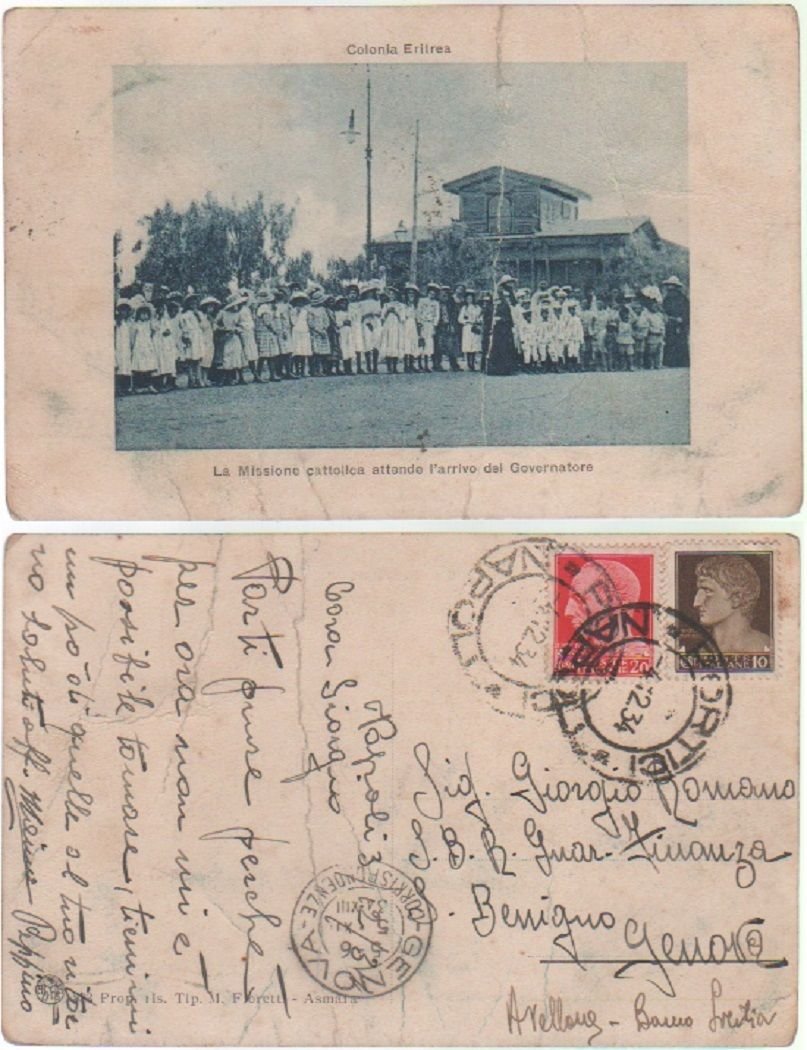 Cartolina - Colonia Eritrea. La missione cattolica attende la visita.. …