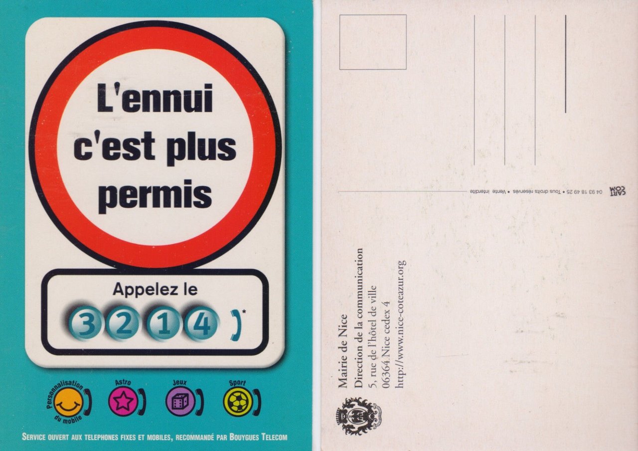 Cartolina - L'ennui c'est plus permis. Bouygues Telecom