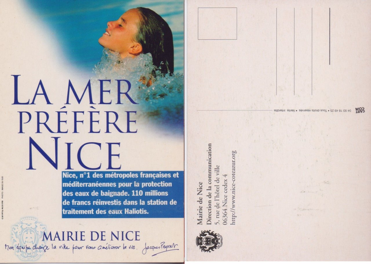 Cartolina - La mer préfère Nice. Comune di Nizza