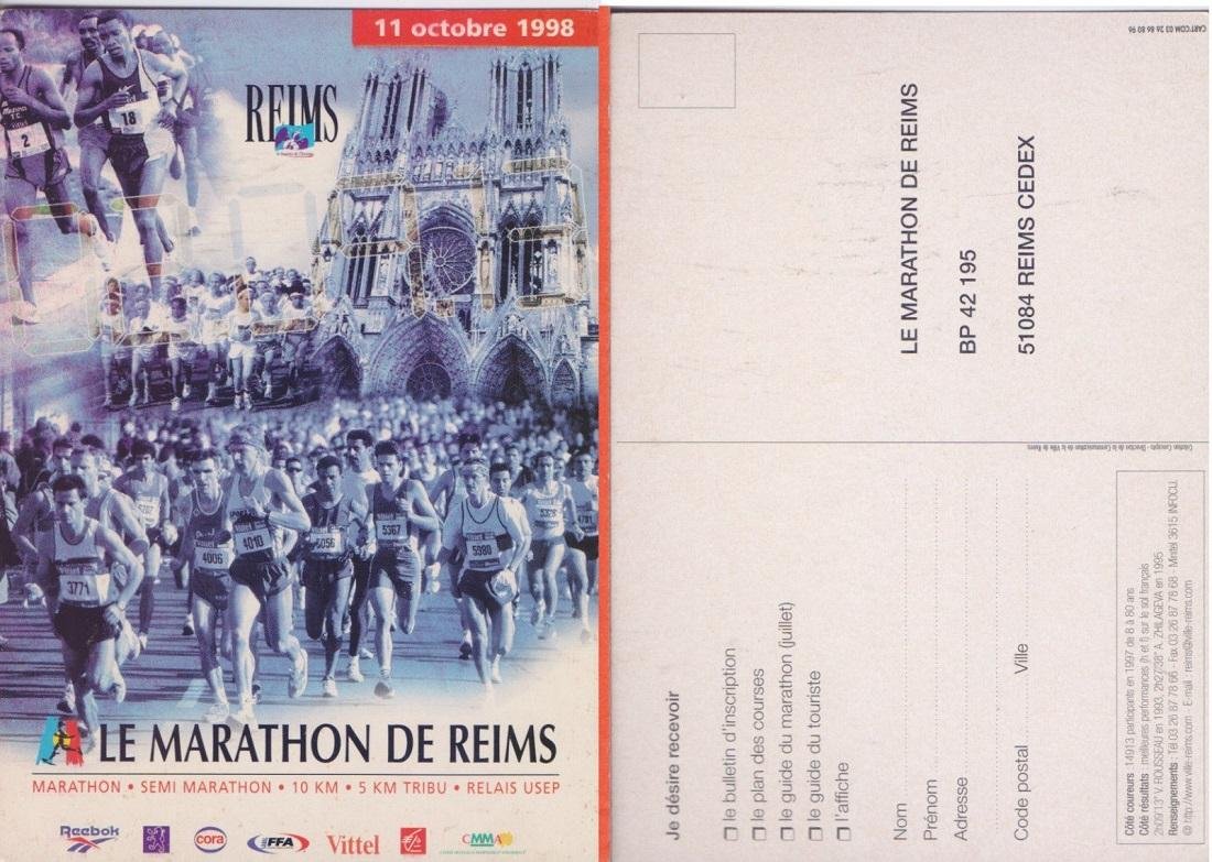 Cartolina - Le Marathon de Reims 1998