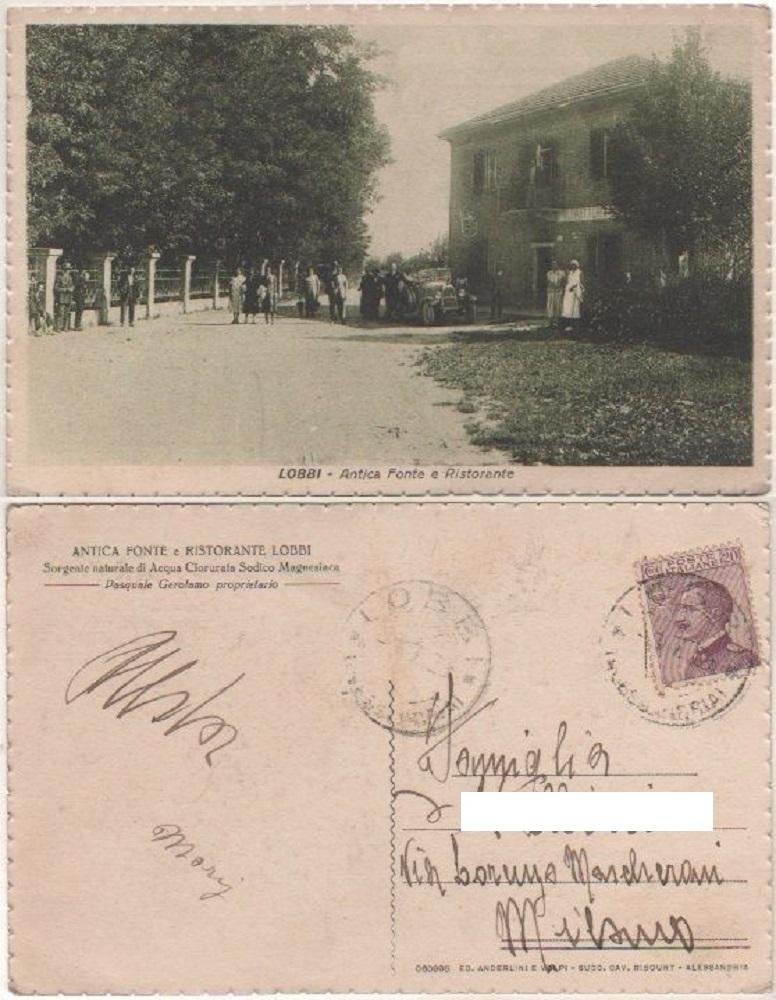 Cartolina - Lobbi. Antica fonte e ristorante - Viaggiata