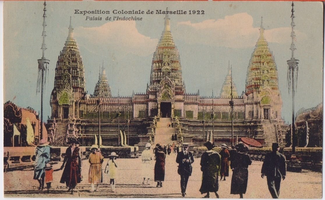 Cartolina - Marseille. Exposition Coloniale 1922. Palais de l´Indochine. Animata