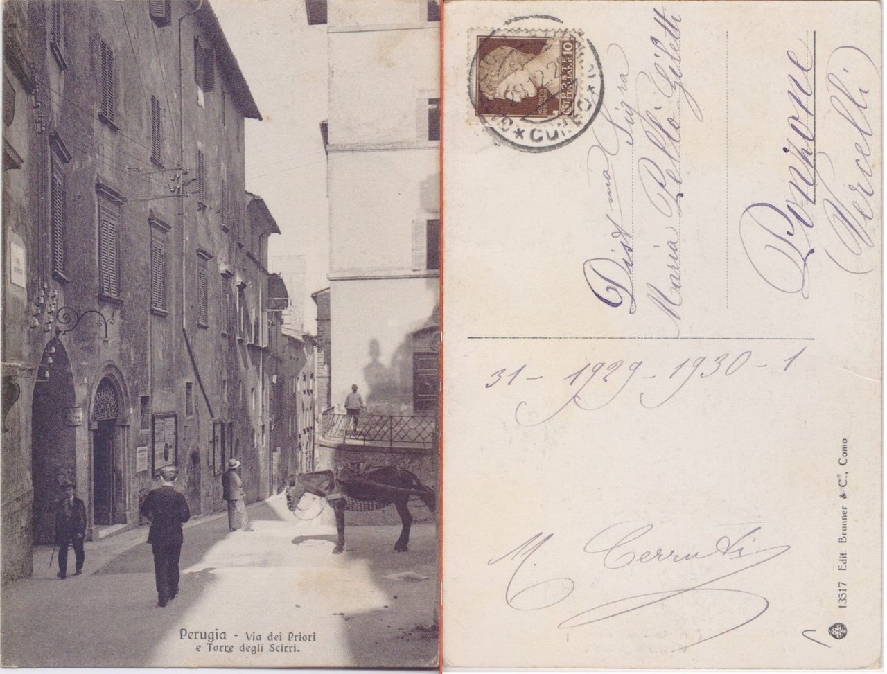Cartolina - Perugia. Via dei Priori e Torre degli Scirri. … | Immagine principale
