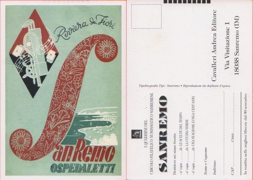 Cartolina - Quaderni del circolo filatelico numismatico sanremense